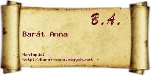 Barát Anna névjegykártya
