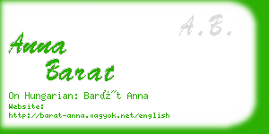 anna barat business card